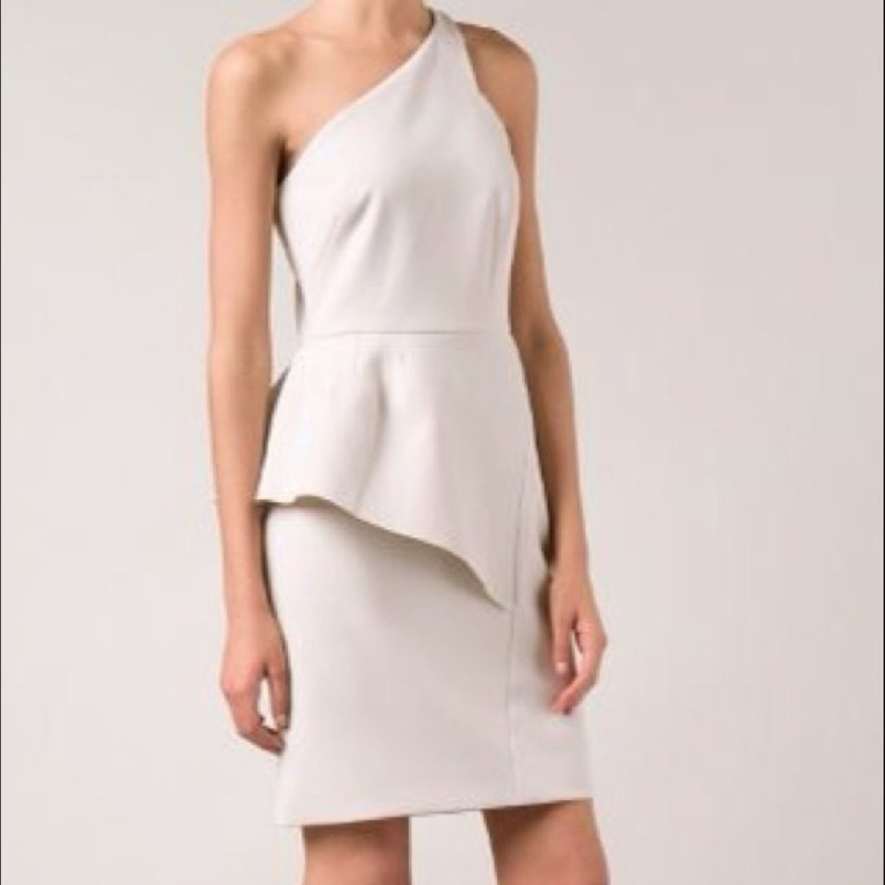 HALSTON HERITAGE One-Shoulder Mini Dress